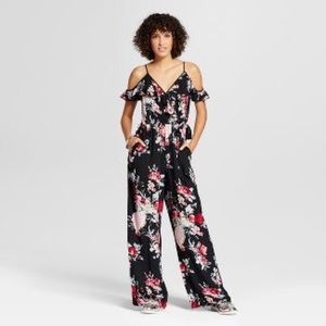 Black/floral Jumpsuit